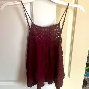 Maroon Halter Top